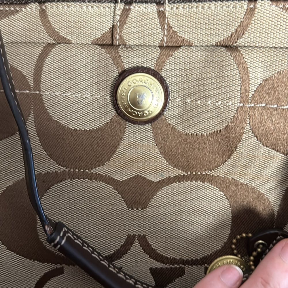 Coach Signature Brown and Tan Tote - Picture 6 of 7
